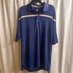 FootJoy Blue Polo with Orange and White Chest Stripe